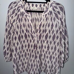 Joie Women’s Cream Printed V-Neck Blouse